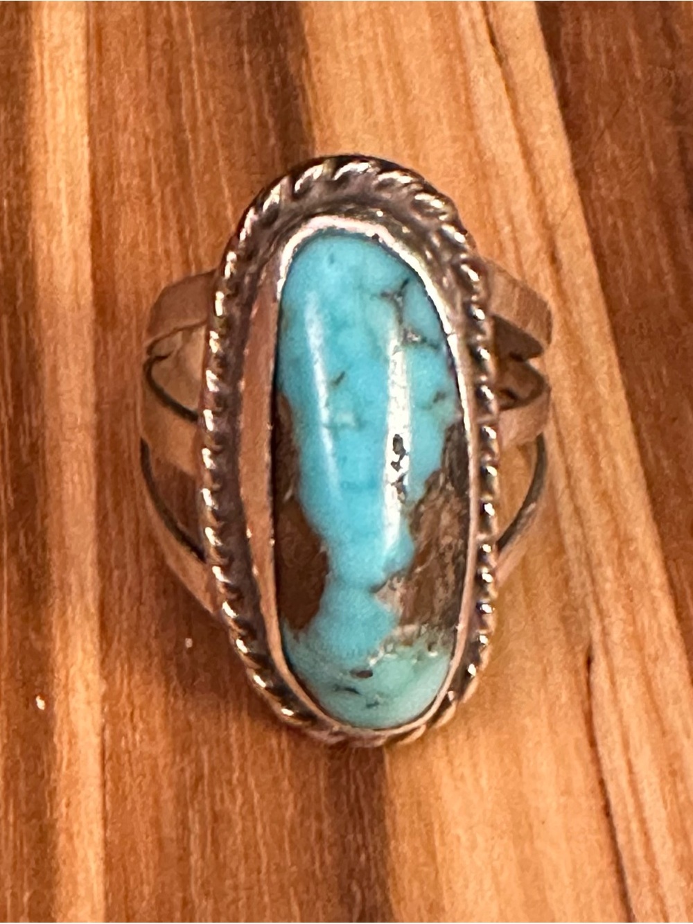 Sterling Silver Marquise Turquoise Ring - Blue Turquoise